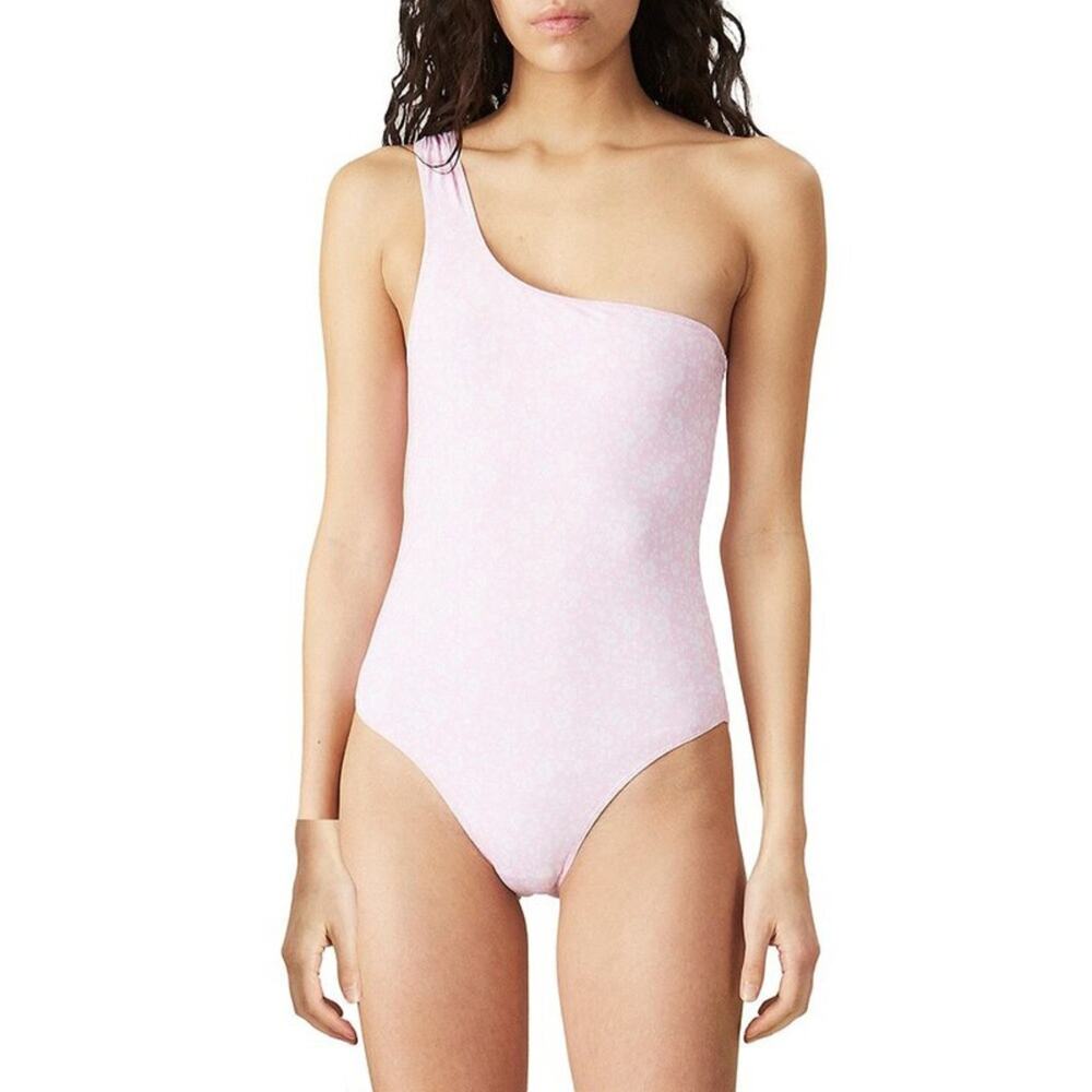 GANNI One-Shoulder Floral One-Piece Swimsuit